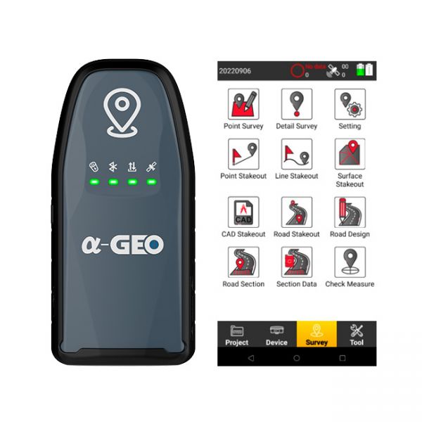 GNSS RTK odbiornik AlphaGeo GeoPuls z laserem